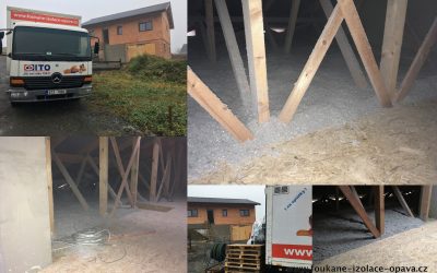 Foukaná izolace bungalovu s vazníkovou střechou | Vlčnov